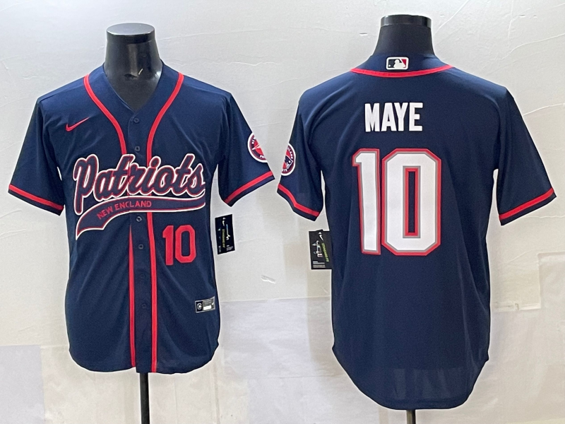 Men 2025 New England Patriots #10 Maye blue Nike NFL jersey style 4->new england patriots->NFL Jersey